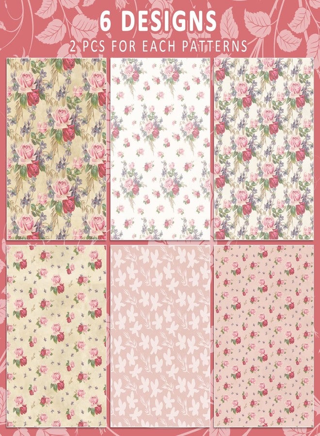 Whaline 12 Sheet Vintage Floral Wrapping Paper Spring Retro Flower Gift Wrap Paper 27.6 x 19.7 Inch Decorative Holiday Folded Art Paper for Birthday Wedding Baby Shower Party DIY Craft Packing - Image 3